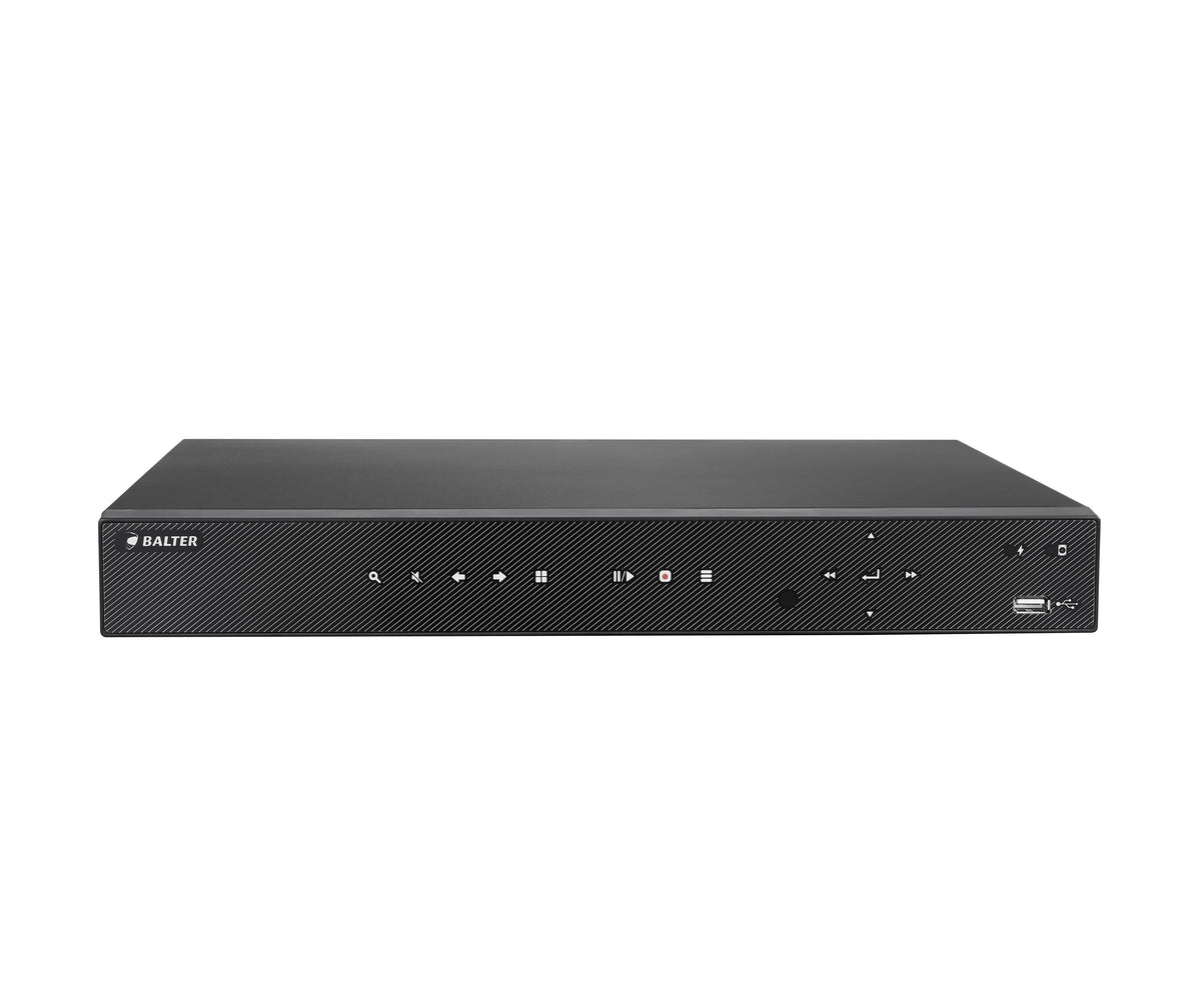BALTER 16+8-Kanal Hybrid HD-TVI/AHD/CVI + IP Videorekorder, H.264, 5MP / 4MP, Audio, P2P, Balter CMS, HDMI 4K, 12V DC – BHR-4