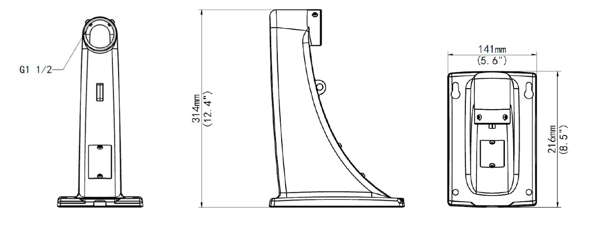 BALTER X Wandhalterung für PTZ Dome-Kamera, Innen- und Außeneinsatz, Wandmontage für PTZ-Dome-Kamera, Aluminiumlegierung, 21