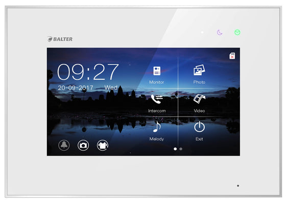 BALTER EVO 7" video station, capacitive touchscreen technology, 2-wire BUS, plexiglass, intercom, microSD slot, white