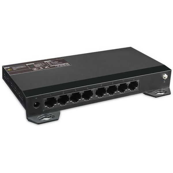 8x Port Netzwerk Gigabit Switch, 16Gbps Kapazität, Unmanaged, CCTV-Modus, geschirmte RJ-45 Ports, Lüfterloses Metallgehäuse –