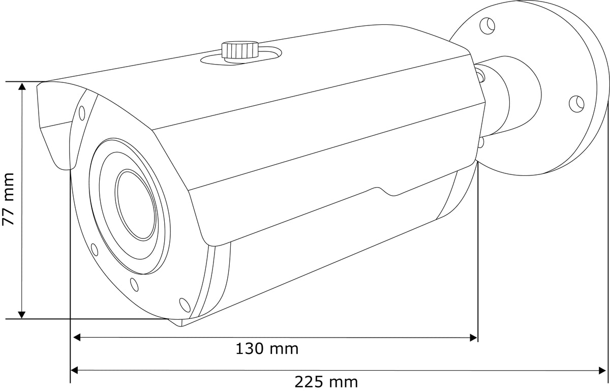 BALTER 5.0MP EXIR TVI / CVI / AHD / CVBS Außenkamera, 2.8-12mm Motorzoom, Autofokus, Nachtsicht 40m, 2560x1944p, Smart-IR, 12