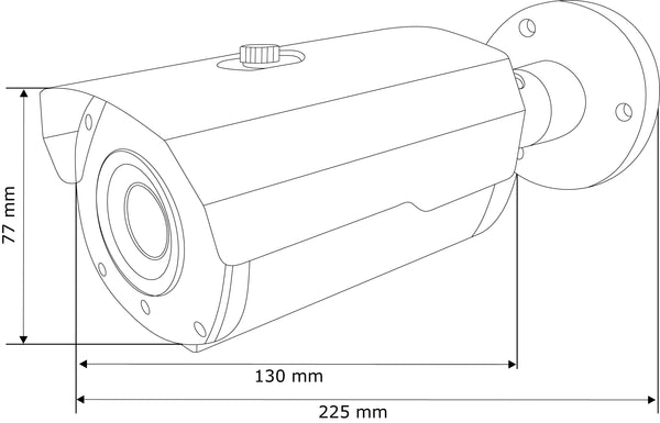 BALTER 5.0MP EXIR TVI / CVI / AHD / CVBS Außenkamera, 2.8-12mm Motorzoom, Autofokus, Nachtsicht 40m, 2560x1944p, Smart-IR, 12