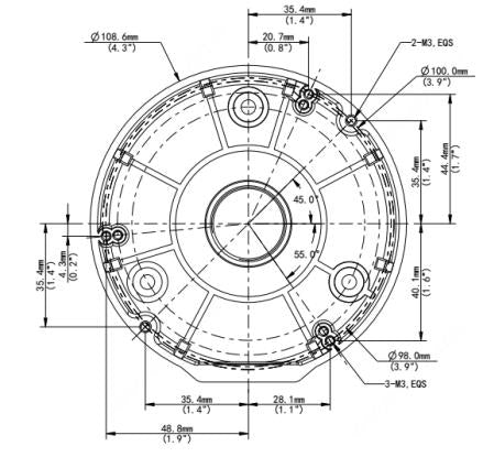BALTER X  Anschlussdose / Junction Box für mini Dome-Kameras mit Fixbrennweite, D106.6 x 36 mm, Aluminium, Weiß – BCC-A01JB