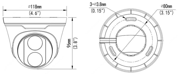 BALTER X ECO IP Eyeball Kamera mit 8.0MP, 2.8mm, Nachtsicht 30m, WDR 120dB, VCA, Privatzonen, PoE/12V DC, IP67  – IP-E20IRE
