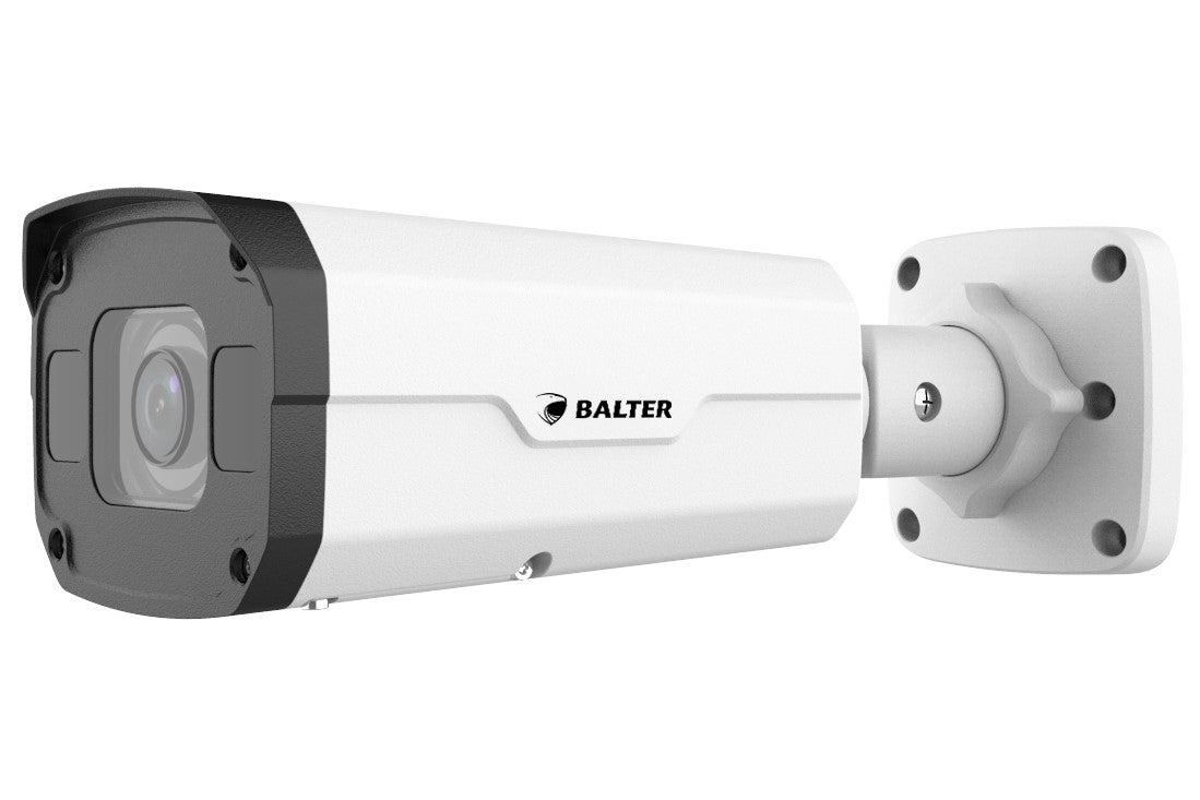 BALTER X ECO IP Außenkamera mit 4.0MP, 2.7-13.5mm Motorzoom, AutoFocus, Nachtsicht 50m, WDR 120dB, ROI, Alarm IO, Audio IO, P