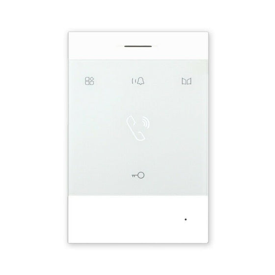 BALTER EVO-TALK audio station with touch buttons, 2-wire BUS, internal intercom, voice messages, door opener, floor bell connectable, plexiglass surface, white