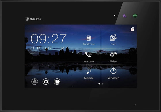 BALTER EVO 7" video station, capacitive touchscreen technology, 2-wire BUS, plexiglass, intercom, microSD slot, black