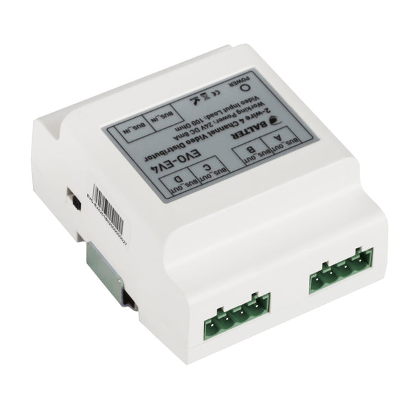 BALTER EVO 4-fach Verteiler, 2-Draht BUS Technologie, BUS-Verteiler für bis zu 4 Monitore – EVO-EV4