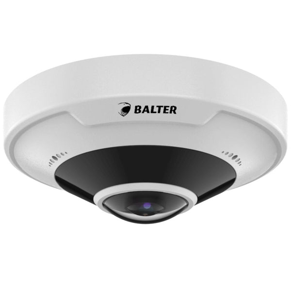 BALTER X ECO IP Fisheye Kamera mit 5.0MP, 360° Panorama Kamerawinkel, 2592x1944, Nachtsicht 10m, WDR 120dB, Ultra H.265, Mikr