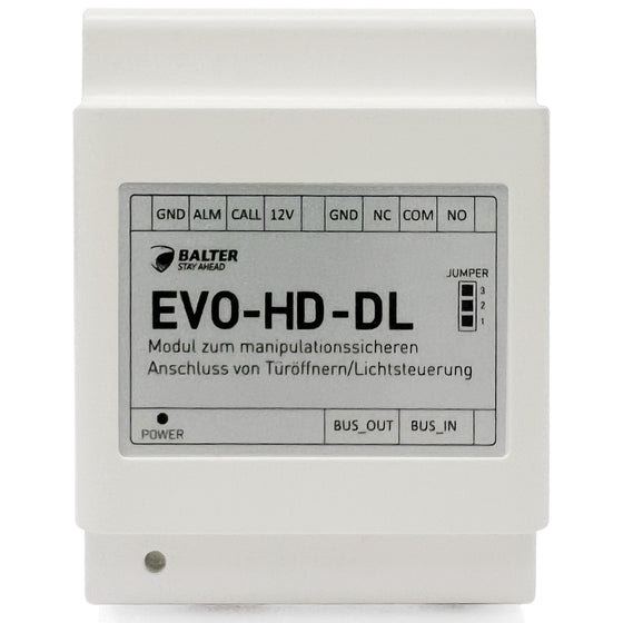 BALTER EVO HD Türöffner Modul, IP über 2-Draht BUS Technologie, Türöffner Steuereinheit für extra Sicherheit, Manipulationssicher, EVO-HD-DL Modul