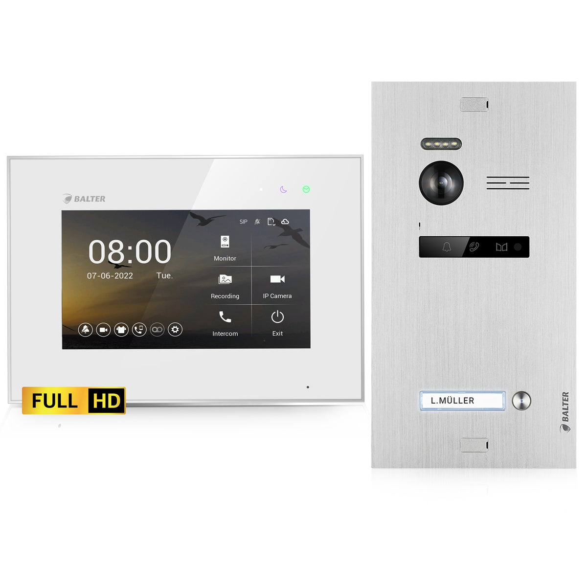 BALTER EVO HD 2-Draht IP-BUS Komplettsystem – EVO-HD-KIT-1FAM