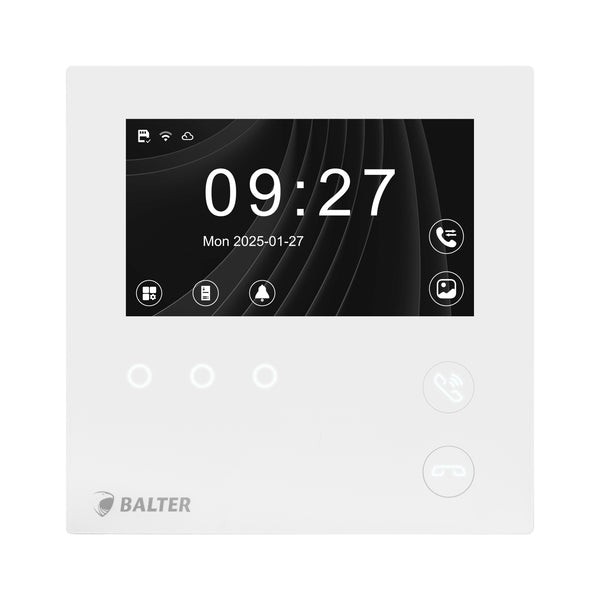 BALTER EVO HD MINI 4.3" WIFI Videostation, LCD-Farb-Bildschirm, microSD, Sensortasten, 2-Draht IP-BUS, Plaxiglas, Interkom, W