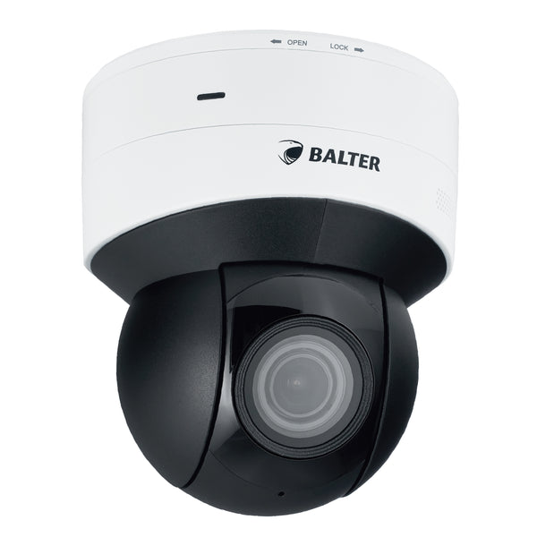 BALTER X ECO IR Mini-PTZ Netzwerk Dome-Kamera mit 5.0 MP, 5× Zoom, 2880×1620, Nachtsicht 30 m, WDR 120 dB, Ultra H.265, VCA, 