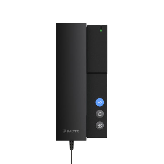 BALTER EVO-HD-BLACK-TALK Audiostation, 2-Draht BUS, Interkom intern, Sprachnachrichten, Türöffnen, Etagenklingel anschließbar, Schwarz