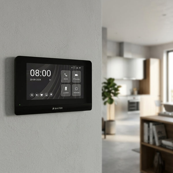 BALTER ENTRI-7-BLACK-WIFI 7" Monitor in Schwarz mit WLAN-Funktion, Touchscreen Display, 2-Draht BUS Technologie, APP-Anbindun